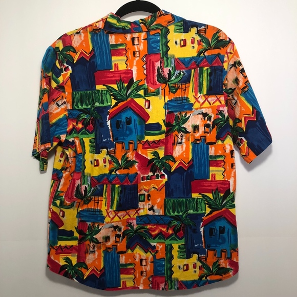 vintage toucan dance button up bold print shirt - Picture 2 of 4